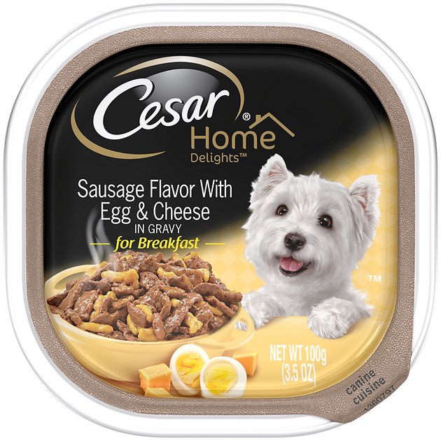 Cesar Home Delights Sausage Flavor With Egg And Cheese Dog Food Trays,  3.5-oz, case of 24