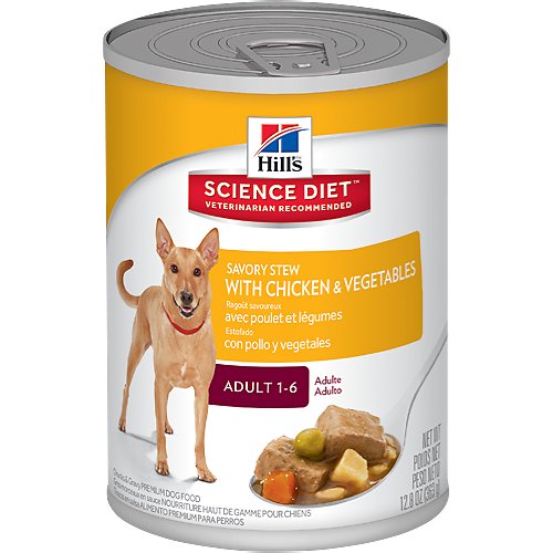 Hill's Science Diet Adult Savory Stew with Chicken & Vegetables Canned Dog Food, 12.8-oz, case of 12