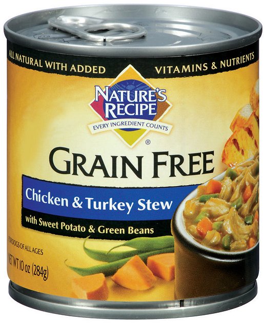 Nature's Recipe Grain-Free Chicken & Turkey Stew Canned Dog Food, 10-oz, case of 24