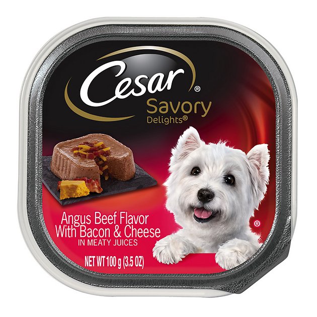 Cesar Savory Delights Angus Beef Dog Food Trays, 3.5-oz, case of 24