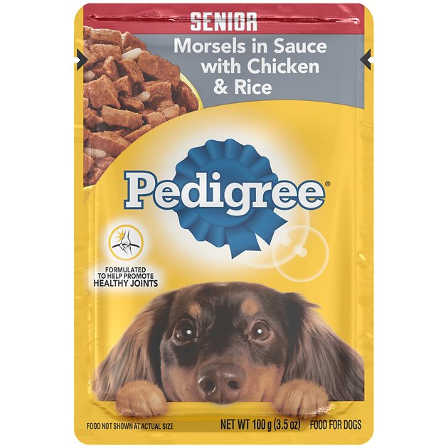 Pedigree Choice Cuts Senior Morsels in Sauce With Chicken & Rice Wet Dog Food, 3.5-oz, case of 16