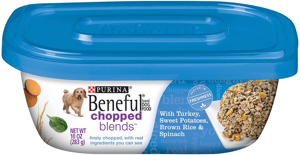 Purina Beneful Chopped Blends with Turkey, Sweet Potatoes, Brown Rice & Spinach Wet Dog Food, 10-oz, case of 8