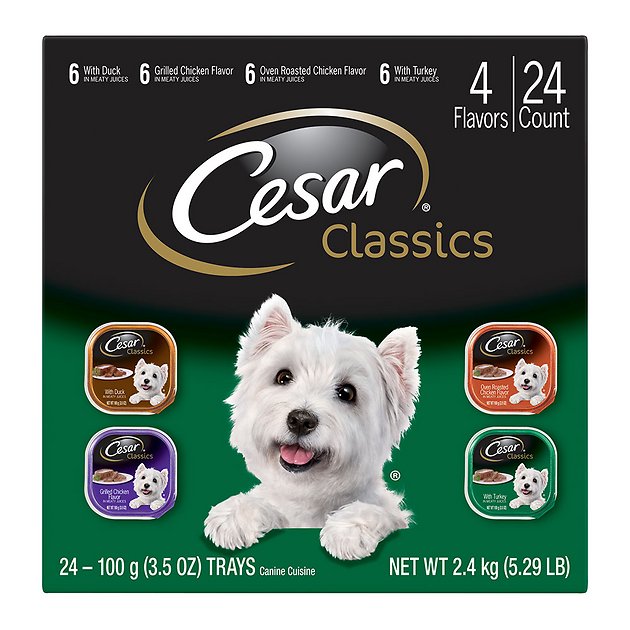 Cesar Classics Pate Poultry Multipack Dog Food Trays, 3.5-oz, case of 24