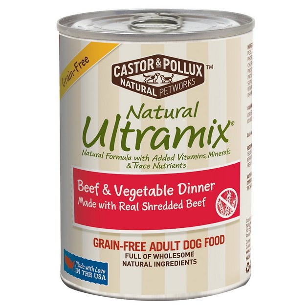 Castor & Pollux Natural Ultramix Beef & Vegetable Dinner Grain-Free Adult Canned Dog Food, 13-oz, case of 12