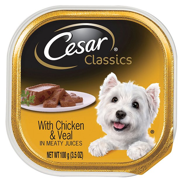 Cesar Classics Pate with Chicken & Veal Dog Food Trays, 3.5-oz, case of 24