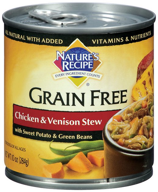 Nature's Recipe Grain-Free Chicken & Venison Stew Canned Dog Food, 10-oz, case of 24