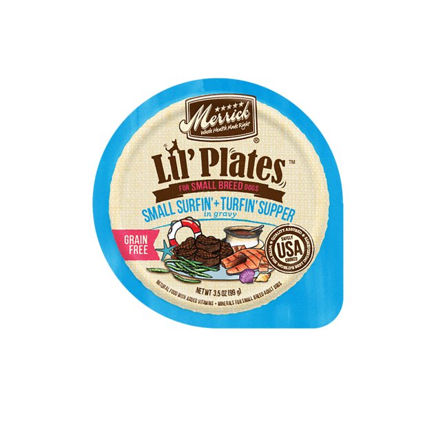 Merrick Lil' Plates Grain-Free Surfin' & Turfin' Supper in Gravy Dog Food Trays