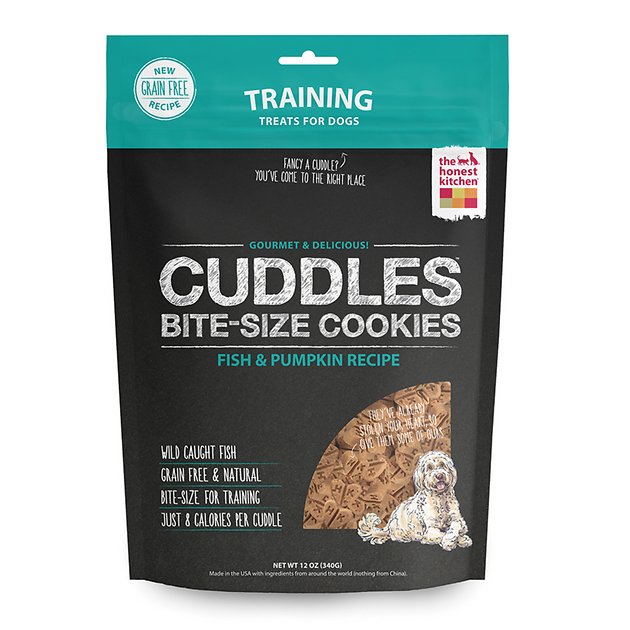 The Honest Kitchen Cuddles Grain-Free Fish & Pumpkin Recipe Cookie Dog Treats, 12-oz bag