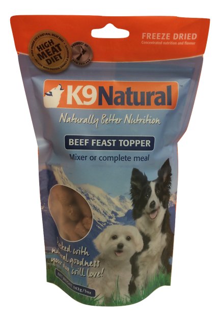 K9 Natural Beef Feast Freeze-Dried Dog Food Topper, 5-oz bag