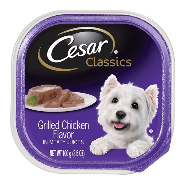 Cesar Classics Pate Grilled Chicken Dog Food Trays, 3.5-oz, case of 24