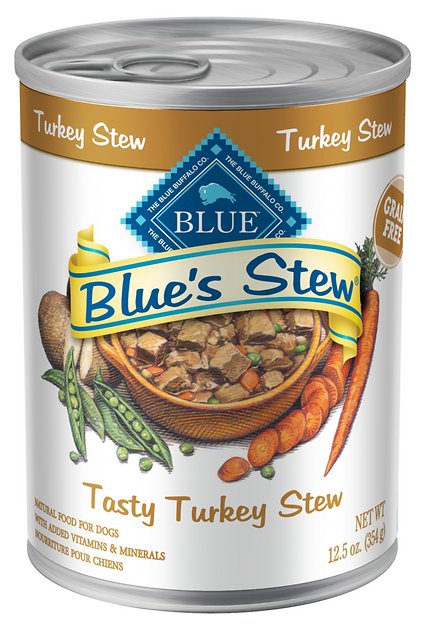 Blue Buffalo Blue's Tasty Turkey Stew Grain Free Canned Dog Food, 12.5-oz, case of 12