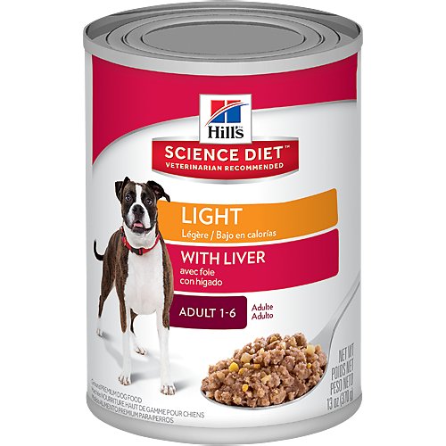 Hill's Science Diet Adult Light with Liver Canned Dog Food, 13-oz, case of 12