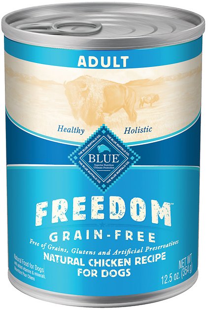 Blue Buffalo Freedom Adult Chicken Recipe Grain-Free Canned Dog Food, 12.5-oz, case of 12