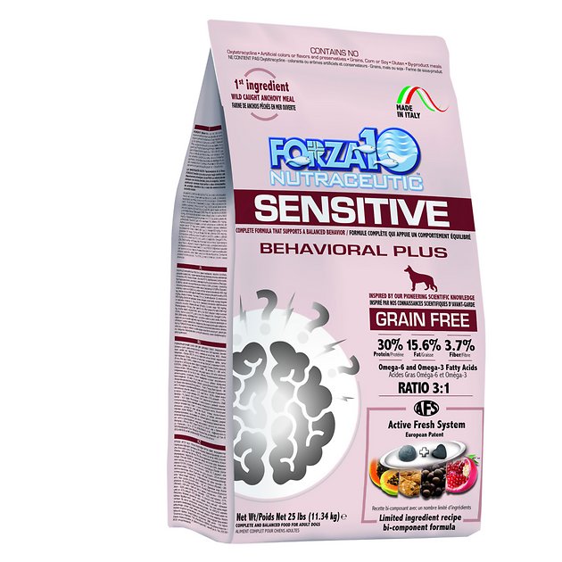 Forza10 Sensitive Behavioral Plus Grain-Free Dry Dog Food, 25-lb bag