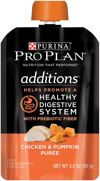 Purina Pro Plan Additions Chicken & Pumpkin Puree Dog Food Topper, 3.2-oz pouch, case of 14