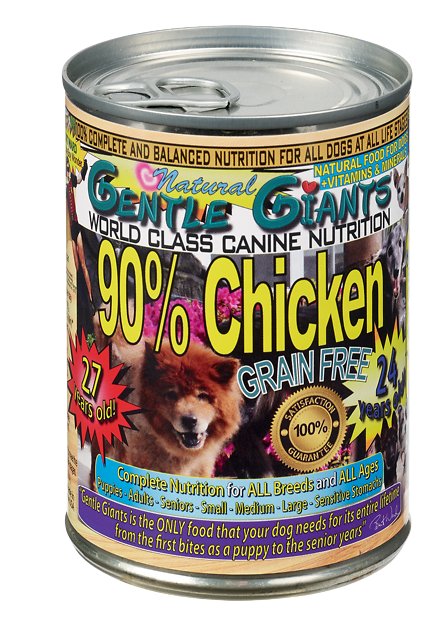 Gentle Giants Canine Nutrition 90% Chicken Grain-Free Canned Dog Food, 13-oz, case of 12