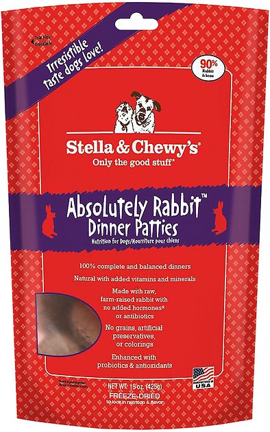 Stella & Chewy's Absolutely Rabbit Dinner Patties Grain-Free Freeze-Dried Dog Food