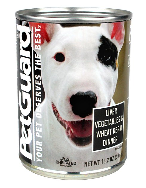 PetGuard Liver, Vegetable & Wheat Germ Dinner Canned Dog Food, 13.2-oz, case of 12