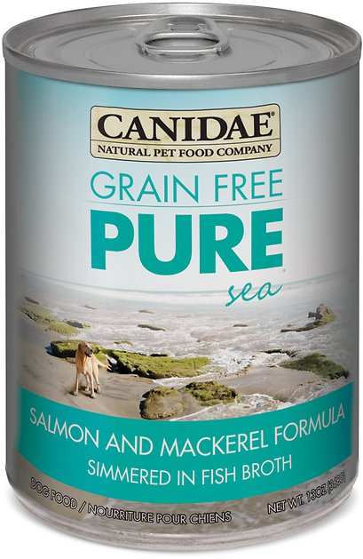 CANIDAE Grain-Free PURE Sea Salmon & Mackerel Formula Canned Dog Food, 13-oz, case of 12