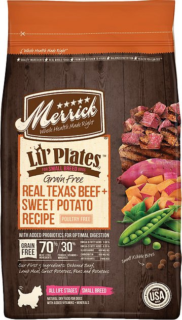 Merrick Lil' Plates Grain-Free Real Texas Beef + Sweet Potato Recipe Small Breed Dry Dog Food