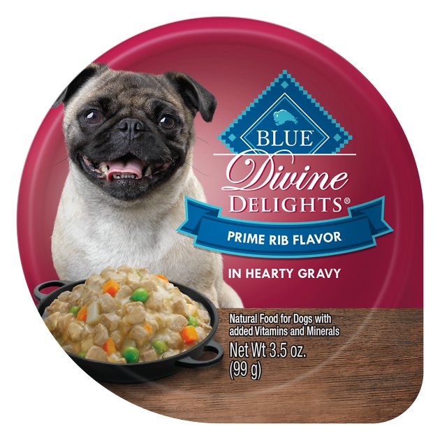 Blue Buffalo Divine Delights Prime Rib Flavor Hearty Gravy Dog Food Trays, 3.5-oz, case of 12