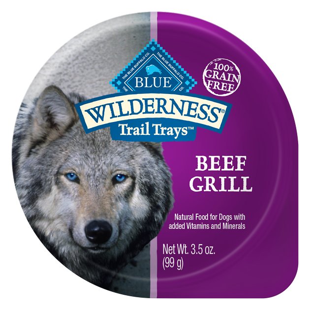 Blue Buffalo Wilderness Trail Trays Beef Grill Formula Grain-Free Dog Food Trays, 3.5-oz, case of 12